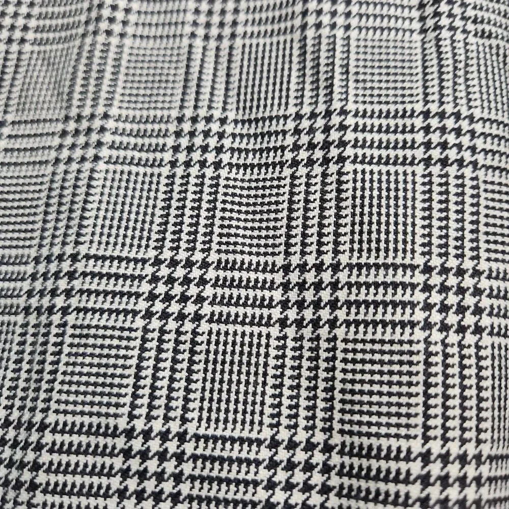 Orvis Dress Pants Men 38 (37x32) Black Glen Plaid Pleated Straight Leg